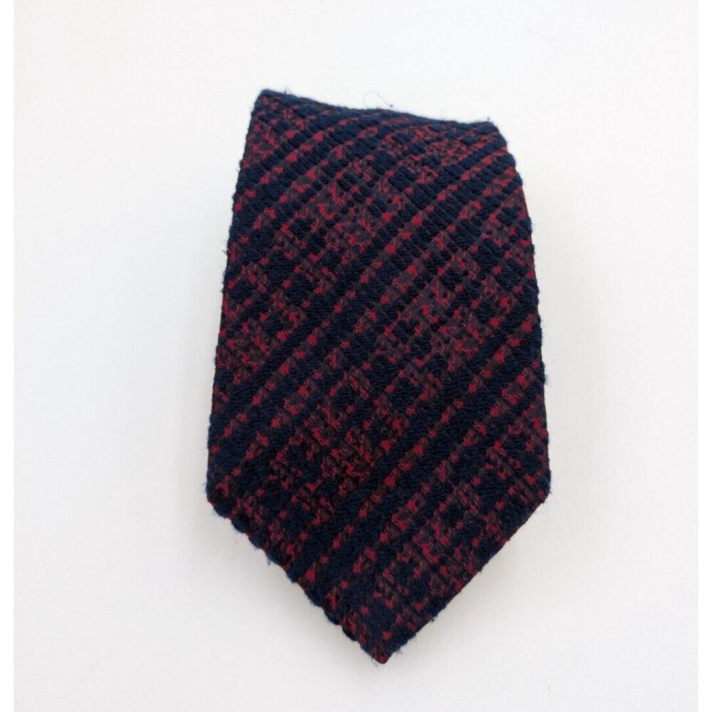 John Frederics Vintage 60s 70s Men's Tie Blue Red Textured